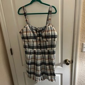 American Eagle Plaid Romper